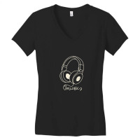 Headphones Music Women's V-neck T-shirt | Artistshot