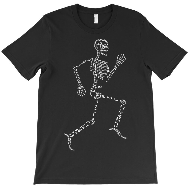 Human Skeleton Running Bone Names Anatomy Labels For Geeks T-Shirt by femalesbaubles | Artistshot