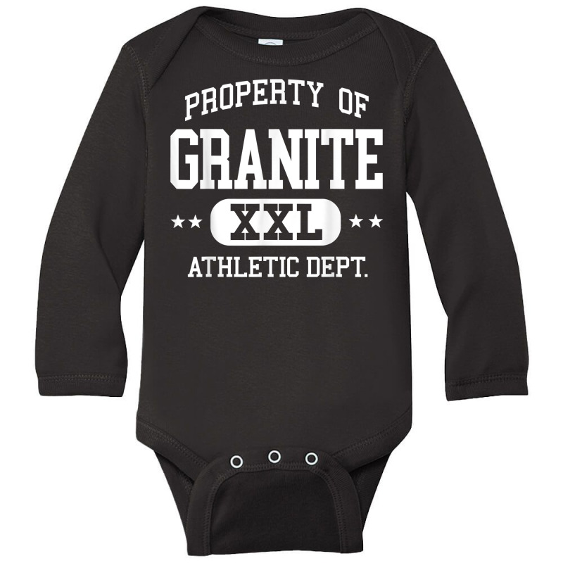 Granite Retro Athletic Property Dept Funny T Shirt Long Sleeve Baby Bodysuit | Artistshot