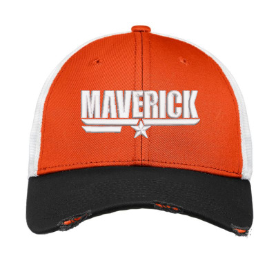 Maverick Embroidered Hat Vintage Mesh Cap Designed By Madhatter
