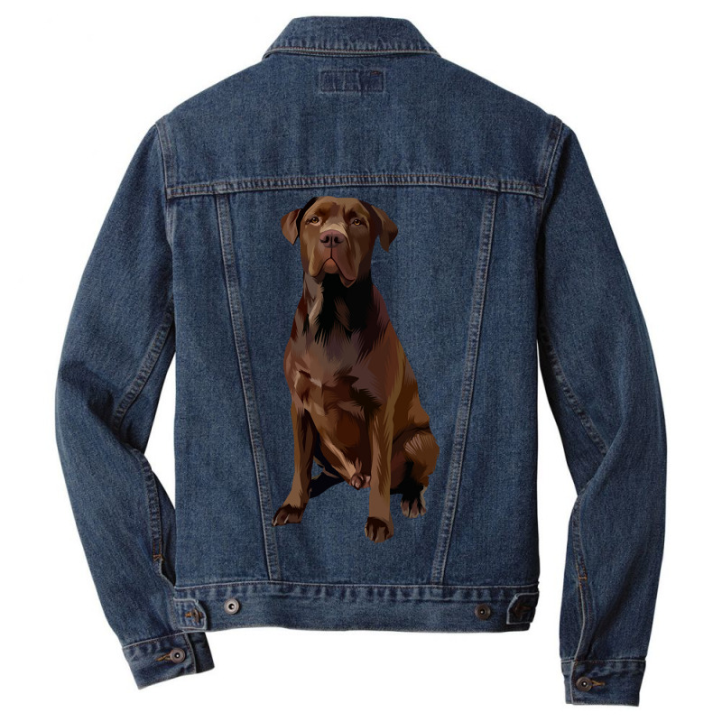 Sitting Dog Sittingvector Art Men Denim Jacket | Artistshot