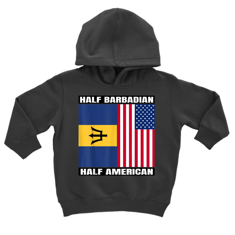 Half Barbadian & American Dna Heritage Usa And Barbados Flag T Shirt Toddler Hoodie by alicakarste3vs | Artistshot