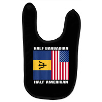 Half Barbadian & American Dna Heritage Usa And Barbados Flag T Shirt Baby Bibs | Artistshot