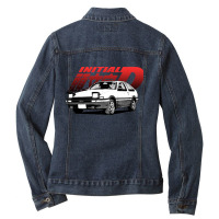 Initial D Manga Ae86 Ladies Denim Jacket | Artistshot