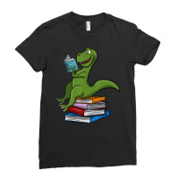 Reading Dinosaur Rex Dinosaur Lover Dino Book Gif Ladies Fitted T-shirt | Artistshot