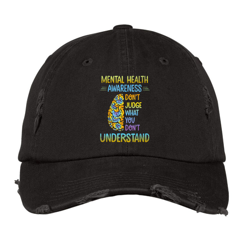 Dont Judge What You Don't Understand Mental Health Awareness Vintage Cap by Min06 | Artistshot