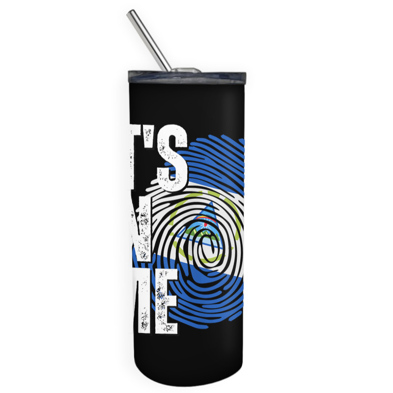 It's In Me Nicaragua Flag Fingerprint Nicaraguan Heritage Tank Top Skinny Tumbler by maryannmjra8 | Artistshot