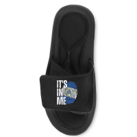 It's In Me Nicaragua Flag Fingerprint Nicaraguan Heritage Tank Top Slide Sandal | Artistshot