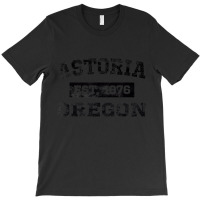 Astoria Oregon T Shirt Est. 1876 Black Lettering T-shirt | Artistshot