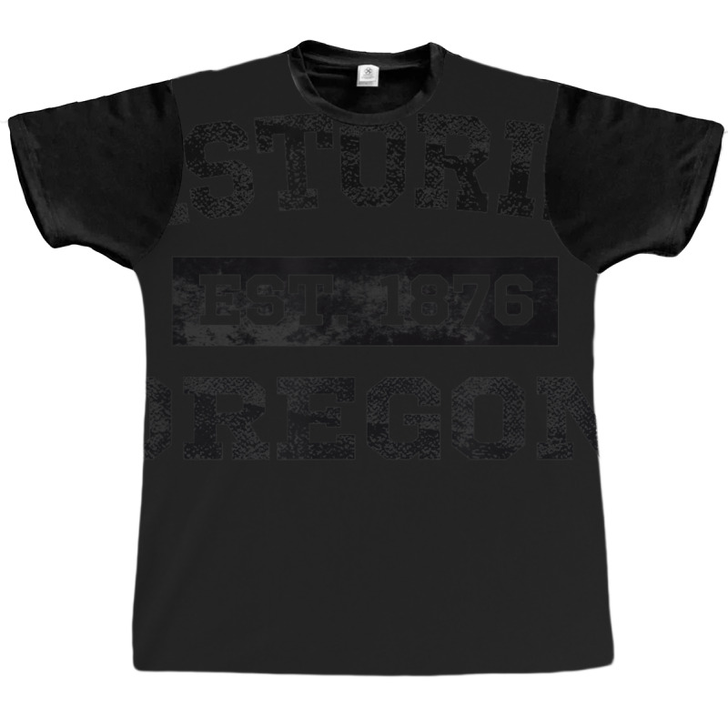 Astoria Oregon T Shirt Est. 1876 Black Lettering Graphic T-shirt by ColleenDChamplin | Artistshot