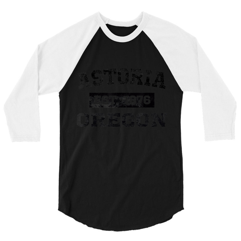 Astoria Oregon T Shirt Est. 1876 Black Lettering 3/4 Sleeve Shirt by ColleenDChamplin | Artistshot