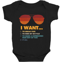 I Want To Ride My Bicycle I Aviator Sunglasses Baby Bodysuit | Artistshot