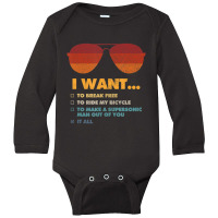 I Want To Ride My Bicycle I Aviator Sunglasses Long Sleeve Baby Bodysuit | Artistshot