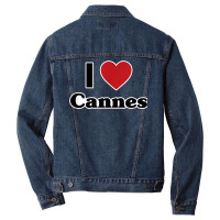 I Love Cannes, France, Europe With Red Love Heart T Shirt Men Denim Jacket | Artistshot