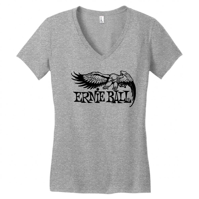 Ernie Ball Best Bass Guitars Black With Emboss Women's V-Neck T-Shirt by rashidhuseinshop | Artistshot