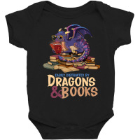 Easily Distracted By Dragons And Books Dragon Book Lover Baby Bodysuit | Artistshot