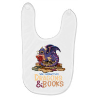 Easily Distracted By Dragons And Books Dragon Book Lover Baby Bibs | Artistshot