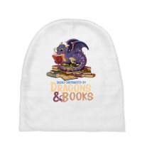 Easily Distracted By Dragons And Books Dragon Book Lover Baby Beanies | Artistshot