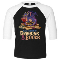 Easily Distracted By Dragons And Books Dragon Book Lover Toddler 3/4 Sleeve Tee | Artistshot