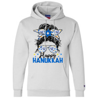 Happy Hanukkah Messy Bun Hair Xmas Jewish Holiday T Shirt Champion Hoodie | Artistshot