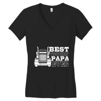 Truck Driver Dad Funny Gift  Best Truckin' Papa Ever Women's V-neck T-shirt | Artistshot