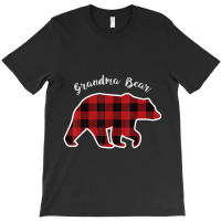 Grandma Bear Women Red Plaid Christmas Pajama Family Gift T-shirt | Artistshot