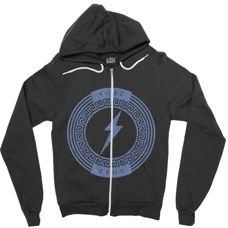 Greek God Zeus Lightning Bolt Symbol Mythology Zipper Hoodie by bummercaught | Artistshot