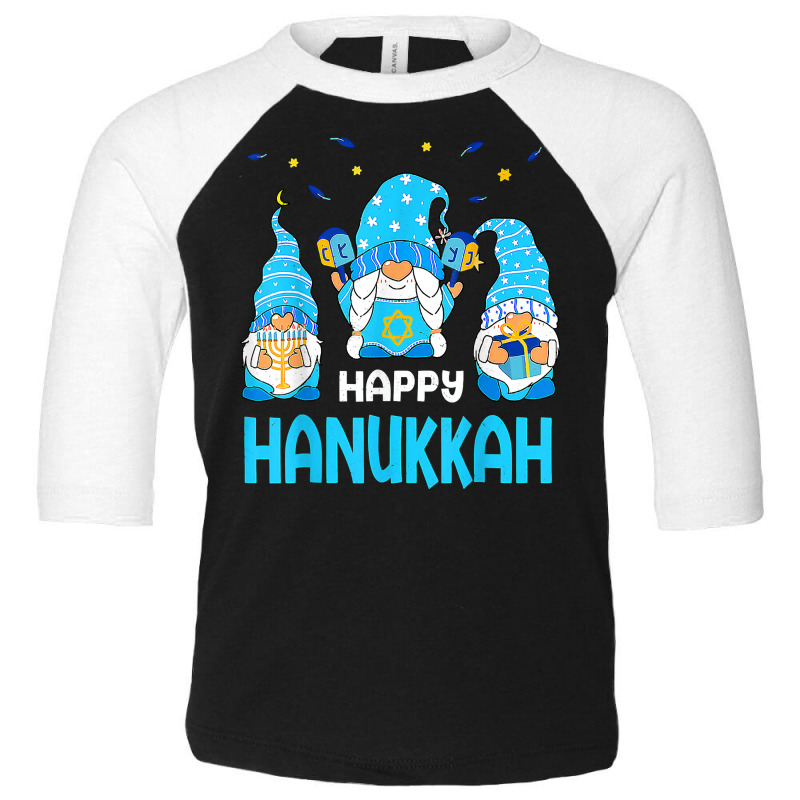 Jewish Happy Hanukkah Gnome Menorah Jew Holiday T Shirt Toddler 3/4 Sleeve Tee | Artistshot