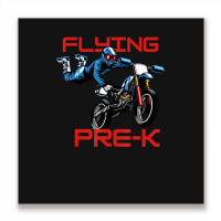 Flying Into Pre-k Pre-kindergarten Kids Dirt Bike (2) Metal Print Square | Artistshot