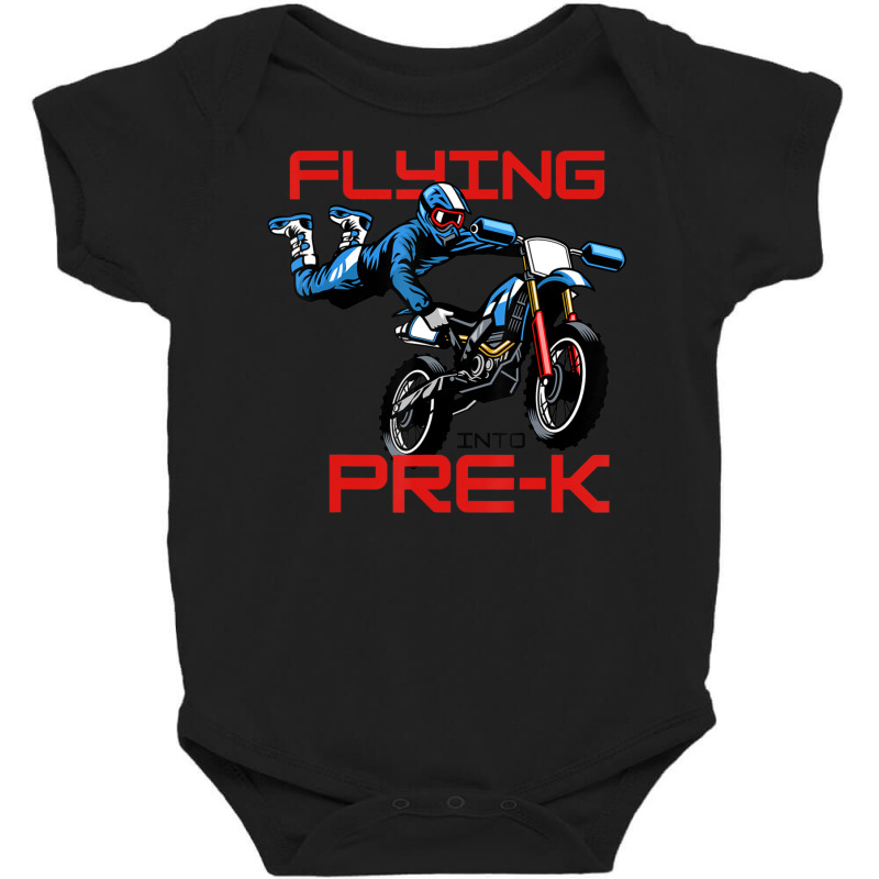 Flying Into Pre-k Pre-kindergarten Kids Dirt Bike (2) Baby Bodysuit | Artistshot