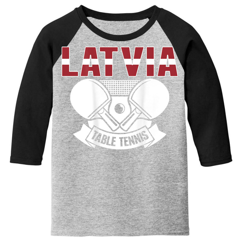 Latvia Table Tennis Lovers   Support Latvian Ping Pong Team T Shirt Youth 3/4 Sleeve | Artistshot