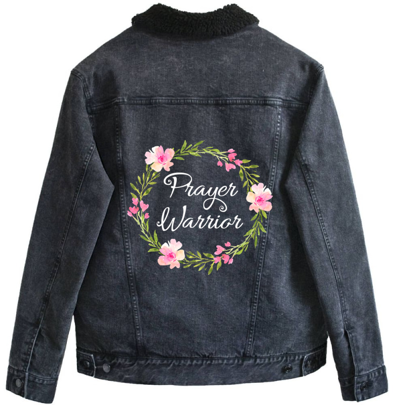 Inspirational, Prayer Warrior T-shirt. Faith Sayings Unisex Sherpa-lined Denim Jacket | Artistshot