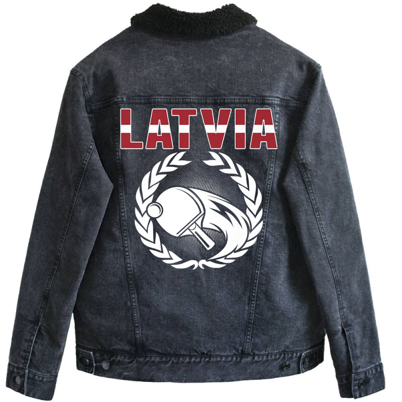 Latvia Table Tennis Lovers Latvian Ping Pong Team Supporter Premium T Unisex Sherpa-Lined Denim Jacket by alicakarste3vs | Artistshot