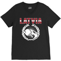 Latvia Table Tennis Lovers Latvian Ping Pong Team Supporter Premium T V-neck Tee | Artistshot