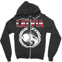 Latvia Table Tennis Lovers Latvian Ping Pong Team Supporter Premium T Zipper Hoodie | Artistshot