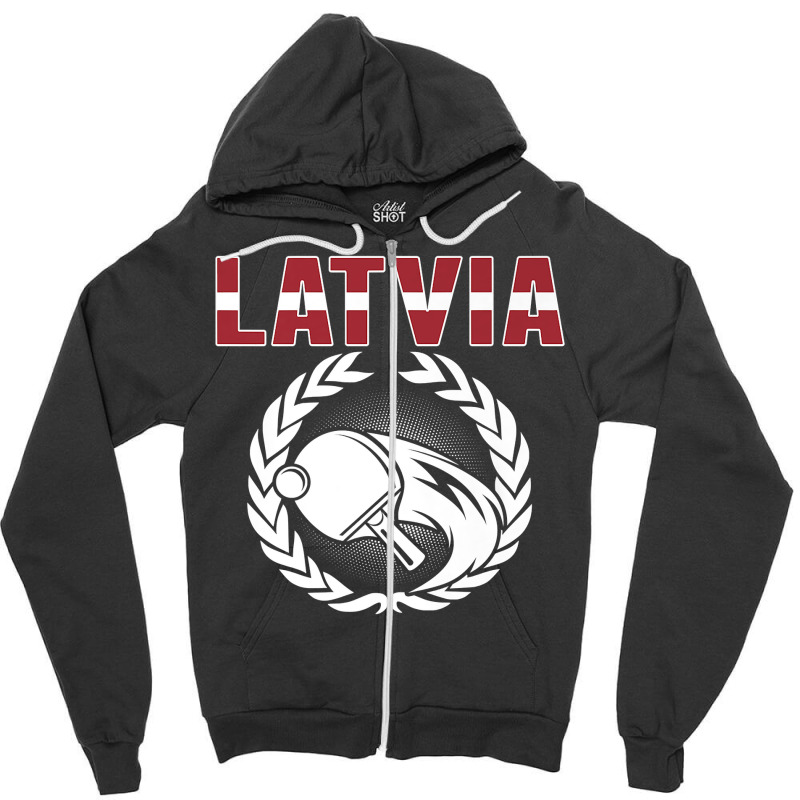 Latvia Table Tennis Lovers Latvian Ping Pong Team Supporter Premium T Zipper Hoodie by alicakarste3vs | Artistshot