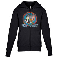 Tom And Jerry Yellow Red Blue Circle Youth Zipper Hoodie | Artistshot