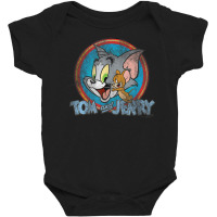 Tom And Jerry Yellow Red Blue Circle Baby Bodysuit | Artistshot