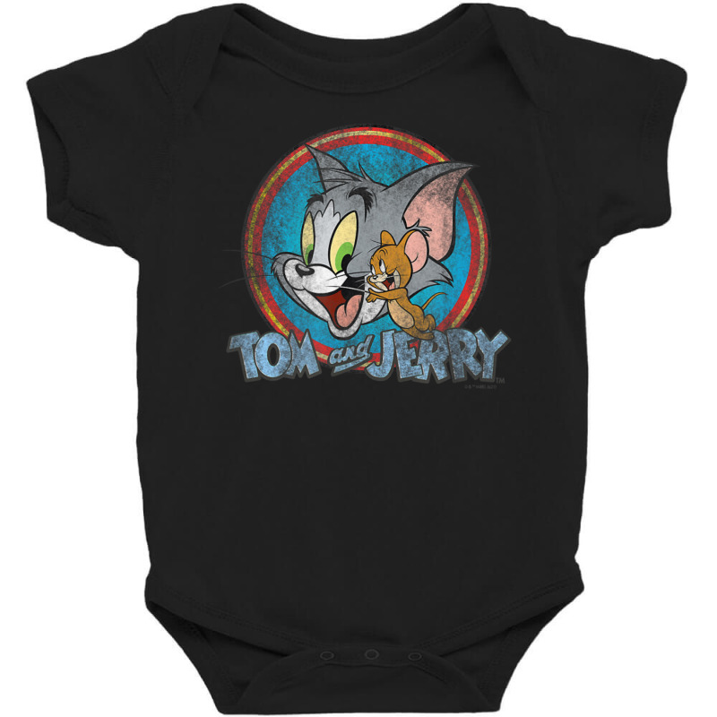 Tom And Jerry Yellow Red Blue Circle Baby Bodysuit | Artistshot