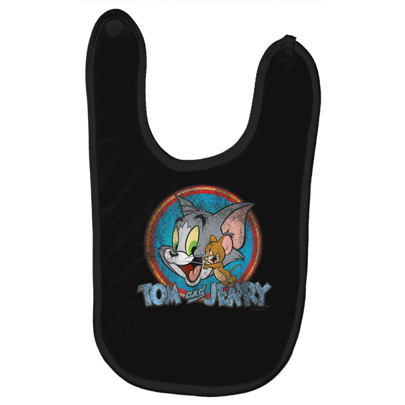 Tom And Jerry Yellow Red Blue Circle Baby Bibs | Artistshot