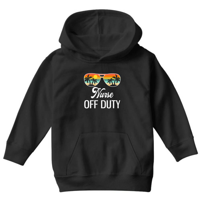 Funny Nurse Off Duty Sunglasses Beach Sunset Youth Hoodie | Artistshot