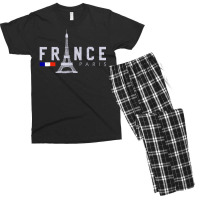 France Paris French Flag Eiffel Tower Souvenir Men's T-shirt Pajama Set | Artistshot