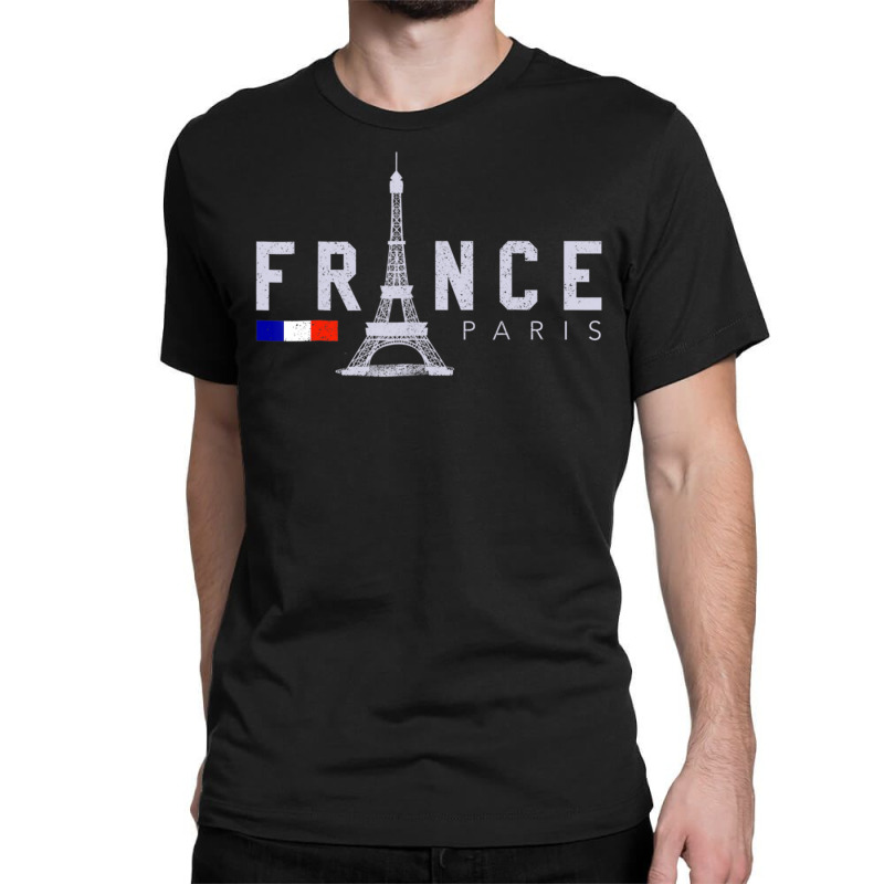 France Paris French Flag Eiffel Tower Souvenir Classic T-shirt by Min06 | Artistshot