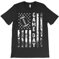 Game Day With Flag American Football Lovers Mom Dad T-shirt | Artistshot