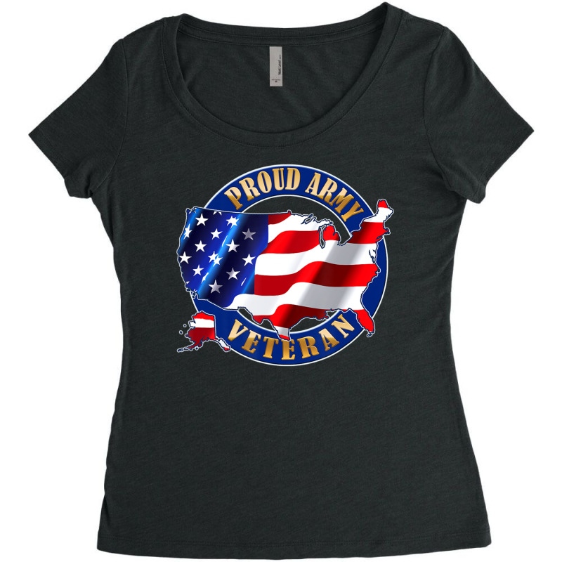 Army Veteran Proud To Be American Flag Pride Women's Triblend Scoop T-shirt by mckeebeckett3l9yxd | Artistshot