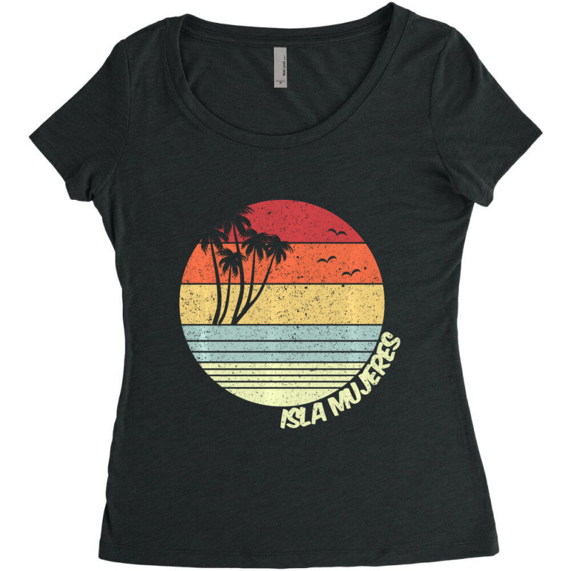 Isla Mujeres Mexico Beach Vacation Souvenir Women's Triblend Scoop T-shirt by bummercaught | Artistshot