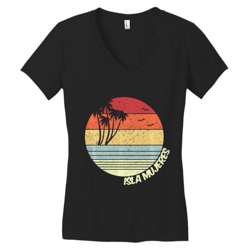 Isla Mujeres Mexico Beach Vacation Souvenir Women's V-Neck T-Shirt by bummercaught | Artistshot