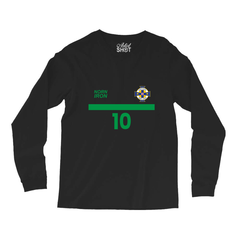 Northern Ireland National Football Team Soccer Retro Norn Iron Number Long Sleeve Shirts by Daniel C Cogar | Artistshot