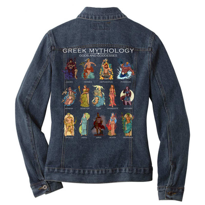 Gods Of Greek Mythology Ladies Denim Jacket by Min06 | Artistshot