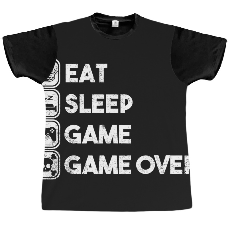 Eat Sleep Game Game Over Graphic T-shirt by Beers Pulido | Artistshot